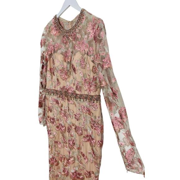 Mac Duggal 79281 NWT Long Sleeve Floral Embroidered Trumpet Gown Size 14 $798 - Picture 4 of 9